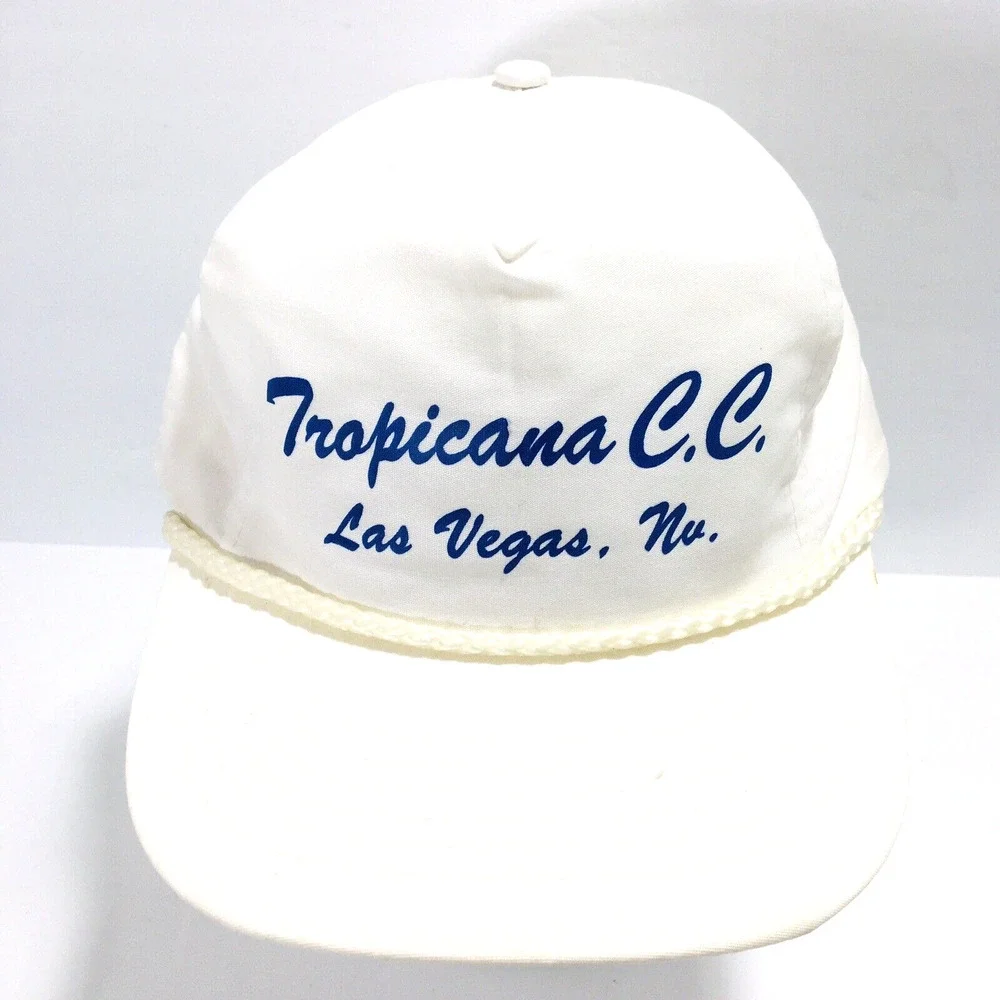 Vintage Script Rope TROPICANA HOTEL & CASINO SNAPBACK CAP/HAT C.C. LAS VEGAS NV
